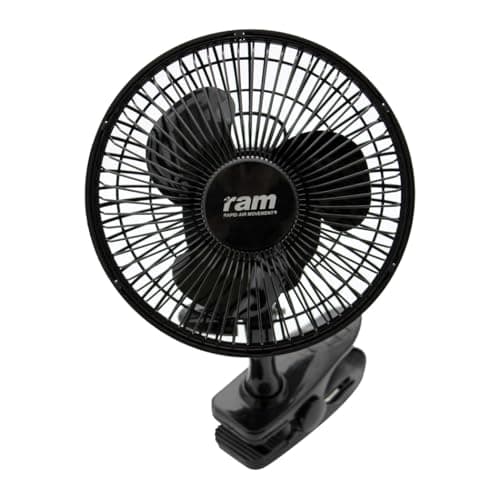 Image of RAM Clip On Fan 15W 6 Inch Electric Clip Fan With 2 Speed Settings For Home Bedroom Grow Tent Office Desktop Mains Powered 2 Speed Quiet Air Circulator Fan