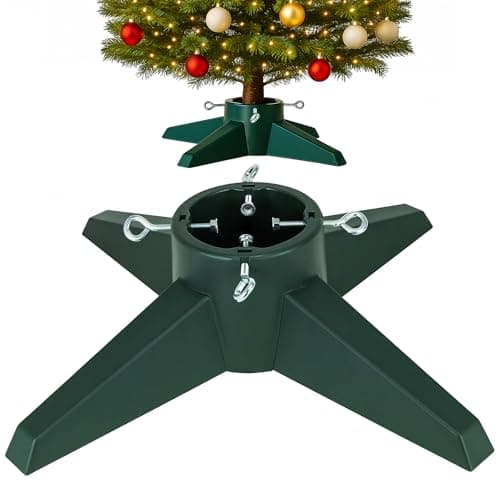 Image of Gifts by L Christmas Tree Stand – Heavy-Duty Real Christmas Tree Holder Stand with Water Reservoir – Stable Base for Trees up to 6ft – Quick Assembly with Durable Metal Bolts