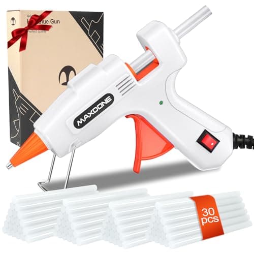 Image of Hot Glue Gun Mini Glue Gun with 30pcs Glue Sticks Upgraded Version, 50W Hot Glue Gun Fast Heating for Home and DIY Craft (White)