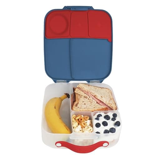 Image of b.box Lunchbox | Large Bento Box with 4 Compartments (2 Leakproof), Removable Divider, Gel Cold Pack | Ideal for School | from 3+ | 2L Capacity