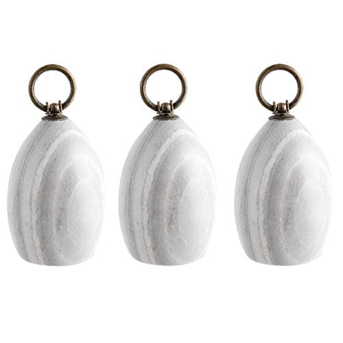 Image of Set of 3 Heavyweight 2.2kg Non Slip Marble Finish Doorstop Weights (Grey)
