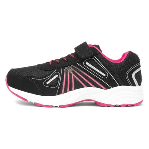 Image of XL Girls Black & Pink Easy Fasten Trainers - Size 2 UK - Black