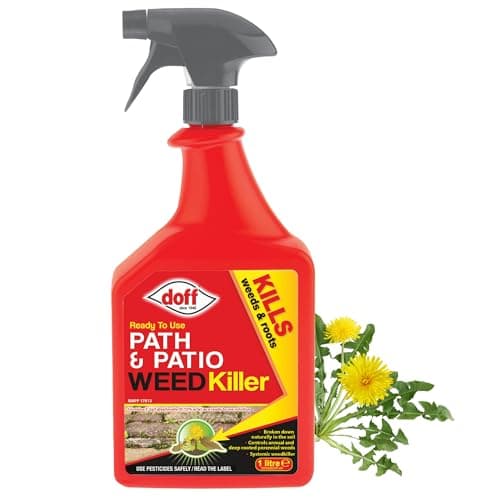 Image of Doff Path & Patio Weedkiller – 1L Ready to Use Spray for Garden Protection – Kills Deep Rooted Weeds from Pathways to Driveways - Long Lasting Weed Control – Strong Weed Killer