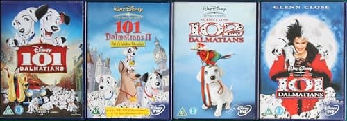 Image of 101 DALMATIANS 1-4 COMPLETE COLLECTION / 1. 101 DALMATIANS / 2. II - PATCH'S LONDON ADVENTURE / 3. 102 DALMATIANS - THE MOVIE / 4. 101 DALMATIANS - THE MOVIE / ULTIMATE 4x DVD UK SET
