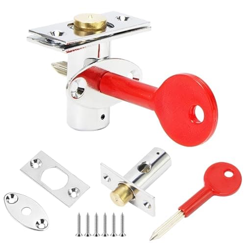 Image of Ctyjia 1PCS Door Security Rack Bolt, Mortice Door Bolt with Star Key, Anti-Theft Door Lock Bolt, Security Mortice Rack Bolts, Dead Bolts for Doors Windows, 35mmx15mm