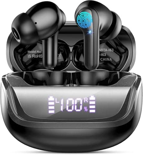 Image of 2026 Wireless Earbuds, Bluetooth 5.4 Headphones Deep Bass, 50H Playtime In Ear Earphones HiFi Stereo, Ear buds with 4 ENC Noise Cancelling Mics, LED Display, IP7 Waterproof Earbuds with Fast Charging