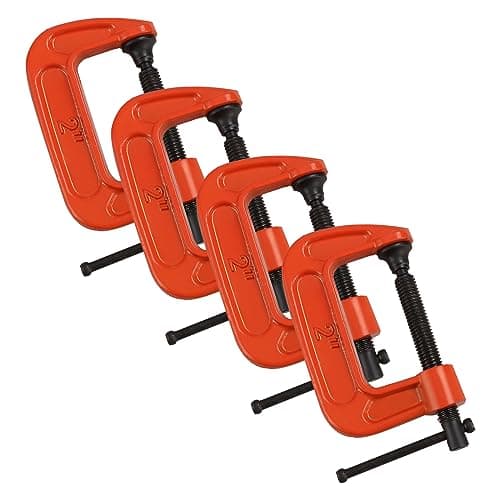 Image of ASelected 4PCS Mini G Clamp 2 Inch (51 MM) Capacity -G-Clamps- Industrial Strength C Clamp Set for DIY Enthusiasts and Professionals(Orange)