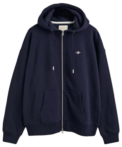 Image of GANT Women's Shield Zip Hoodie Hooded Sweatshirt, Evening Blue, L