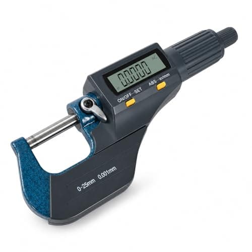 Image of KATSU Digital Micrometer 0-25MM 1" Large LCD Display Carbide Anvils Measuring Caliper, Electronic Outside Micrometer Inch/Metric Measurement with Absolute and Incremental Modes 401330A