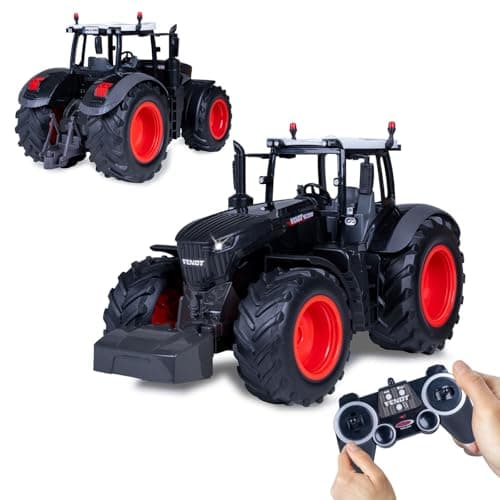 Image of JAMARA 405365 Fendt 1050 Vario 1:16 2.4GHz Black Special Edition, Tractor Fendt Vario Toy, Tractor Remote Controlled RC for Children, Vehicle Model Agriculture, RC Plug System