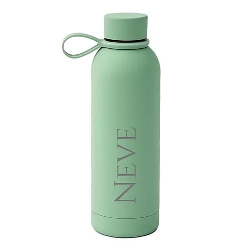 Image of Engraved Personalised Water Bottle 500 ml (Sage) - 12 Hr Hot/24 Hr Cold Bottle | Luxury Engraved Insulated Stainless Steel Water Bottles, Vacuum Flask