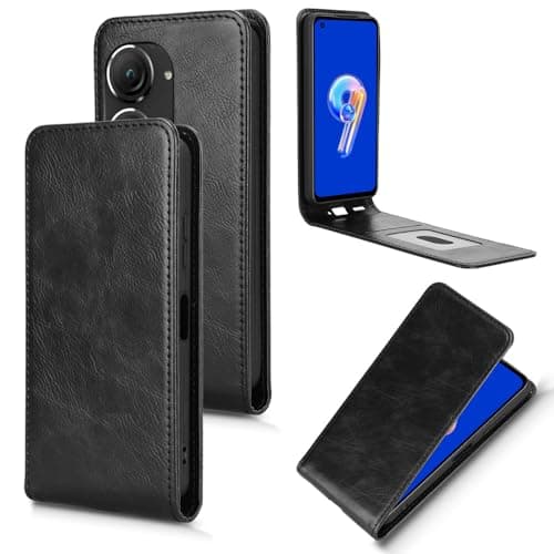 Image of Jiajihua Phone Case Compatible with Asus Zenfone 10 5G,Compatible with Asus Zenfone 9 5G [Magnetic adsorption] Kickstand [Card holder] Cover Black
