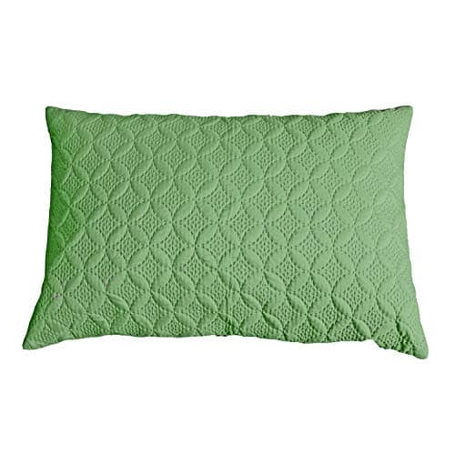 Image of HOMESCAPES Green 19 x 29 Inch Ultrasonic Quilted Cushion Cover - Coordinating with Throws and Bedspreads