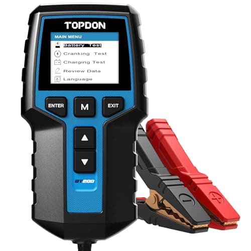 Image of Topdon Car Battery Tester 12V 24V Load Tester, BT200 100-2000CCA Automotive Alternator Tester Digital Auto Battery Analyzer Charging Cranking System for Car Truck Motorcycle ATV SUV Boat Yacht