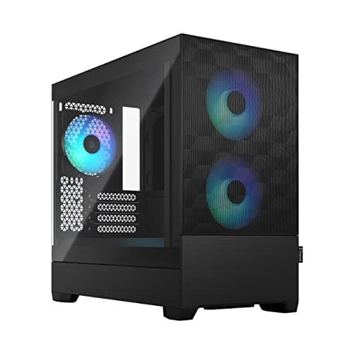 Image of Fractal Design Pop Mini Air RGB Black - Tempered Glass Clear Tint - Honeycomb Mesh Front – TG side panel - Three 120 mm Aspect 12 RGB fans included – mATX High Airflow PC Gaming Case