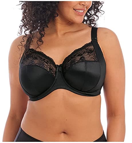 Image of Elomi Women's Morgan Underwire Banded Stretch Lace Bra Full Coverage, Black, 32H US