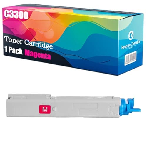 Image of High Yield C3300 43459433 43459434 43459435 43459436 Toner Cartridge Compatible for OKI C3300 C3300N C3400 C3400n C3450 C3600 Printer, Unleash High-Definition Printing (Magenta)