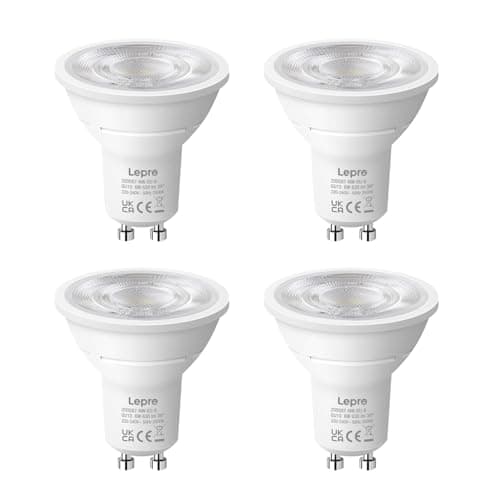 Image of Lepro GU10 LED Spotlight Bulb, 630LM, 6W (80W Equivalent), Natural White 4000K, 38° Beam Angle, Energy Saving Light Bulbs, Non-Dimmable, 4 Packs
