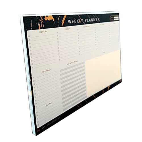 Image of A4 Weekly Planner 60 Sheets 100Gsm Ivory Paper Head Bound Tear Off Leaves Pad FSC Approved Paper Planner