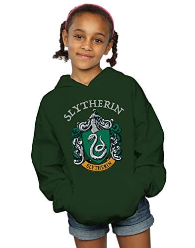 Image of Harry Potter Boys Slytherin Crest Hoodie Forest Green 9-11 Years