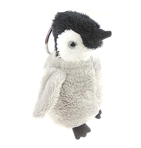 Image of Cute Soft Cuddly Fluffy Christmas Birthday Gift Plush Fabric Animal Pet Farm Safari Wildlife Women Men Car Handbag Bag Backpack Purse Charm keyring Key Chain Rings (Penguin Chick)