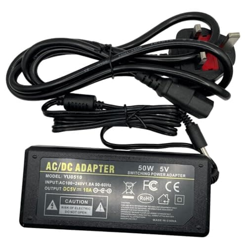 Image of Multibao 10A 5V 50W AC DC Power Supply Adapter Transformer 5.5mm x 2.1mm With 3 Pin UK Plug For LED Strip Lights Monitor