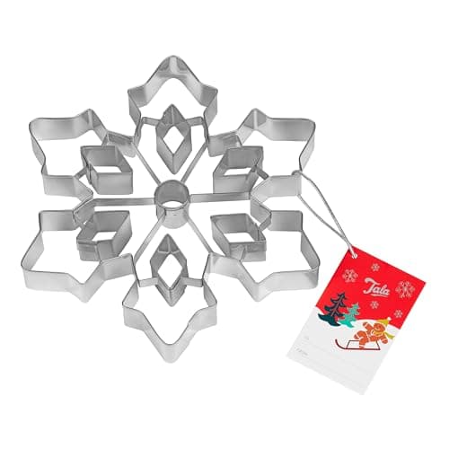 Image of The Tala Christmas Extra Large Snowflake Cookie Cutter, an Essential for Festive Baking, Stainless-Steel Cutter Allows You to Create Detailed Snowflake Cookies