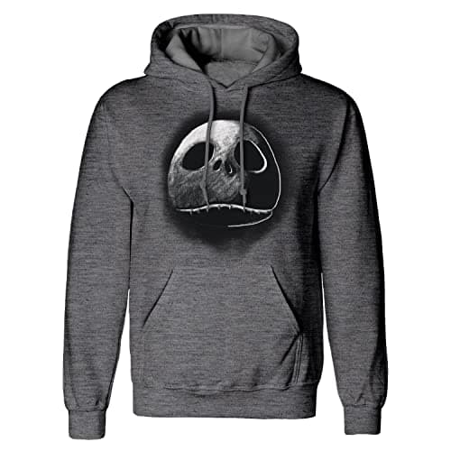 Image of Nightmare Before Christmas Sketch Face Adults Grey Hoodie - Medium