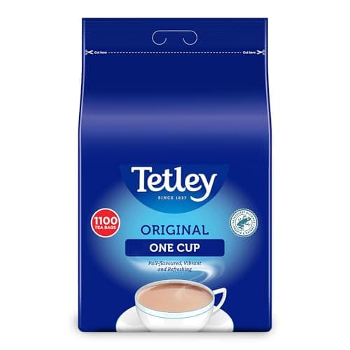 Image of Tetley Original One Cup Black Tea Bags - Bulk Value Pack - Full Flavoured British Brew - Perfect for Breakfast or Anytime - Rainforest Alliance Certified - 1100 Teabags (1 Pack)
