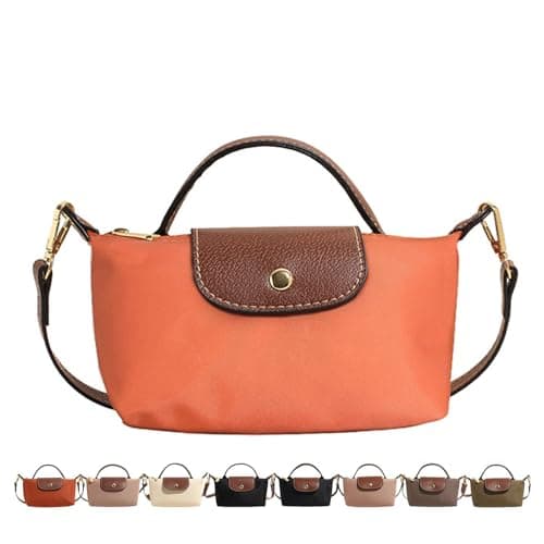 Image of SANIKAWA Fashion Mini Crossbody Bag, Handbags Purses with Adjustable Strap for Women, Ladies Shoulder Totes Bag, Orange, 9.41 inches x 3.9 inches x 2.34 inches