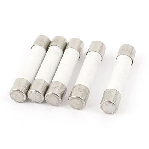 Image of Sourcingmap 5 Pcs AC 250V 20A 6.35x32mm Slow Blow Cylindrical Ceramic Tube Fuses