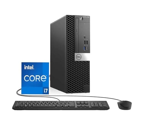 Image of Dell Optiplex 7060 SFF Desktop Computer PC, Intel Core i7-8700, 8GB RAM, 256GB SSD, WiFi, Bluetooth, US Keyboard QWERTY, Windows 11 Pro (Renewed)