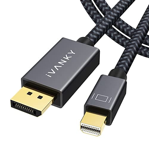 Image of IVANKY Mini DisplayPort to DisplayPort Cable 2M, 8K@60Hz 4K@240Hz Ultra HD Nylon Braided & Gold-Plated Mini DP to DP Cable Thunderbolt Compatible for MacBook Air, MacBook Pro, Surface Pro/Laptop