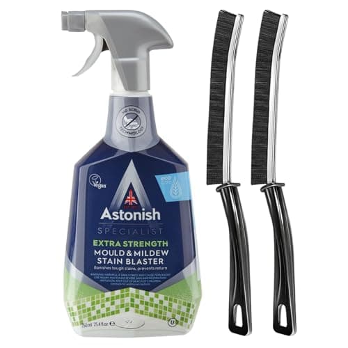 Image of Extra Strength Mould & Mildew Remover Spray Bundle with 2 Hard Bristle Brushes – Bathroom, Tile & Grout Cleaner for Black Mould