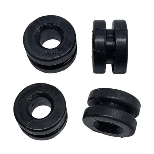 Image of Car Air Filter Housing Mounting Rubber Grommet, 4PCS, Replacement Part 9814411880 1422A4, Compatible with Citroen Peugeot Vehicles, Black