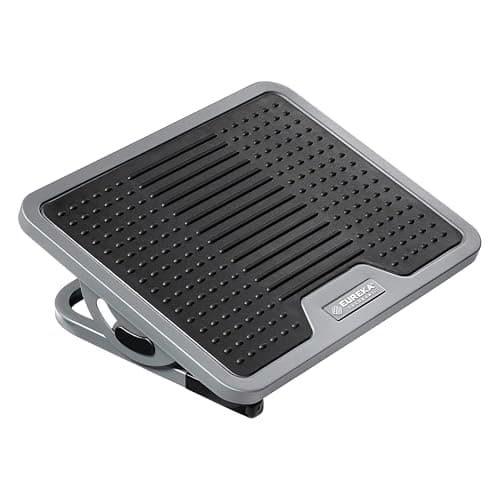 Image of EUREKA ERGONOMIC Foot Rest Under Desk, Ergonomic Adjustable Footstool with Metal Frame, Massage Surface & 3 Height Positions, Non-Slip Foot Stool for Office & Home (Black & Gray)