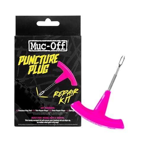 Image of Muc-Off Puncture Plug Repair Kit - Tubeless Tyre Repair Kit with Reamer Tool and 10 Plugs - For Road, MTB, and Gravel Tubeless Setups