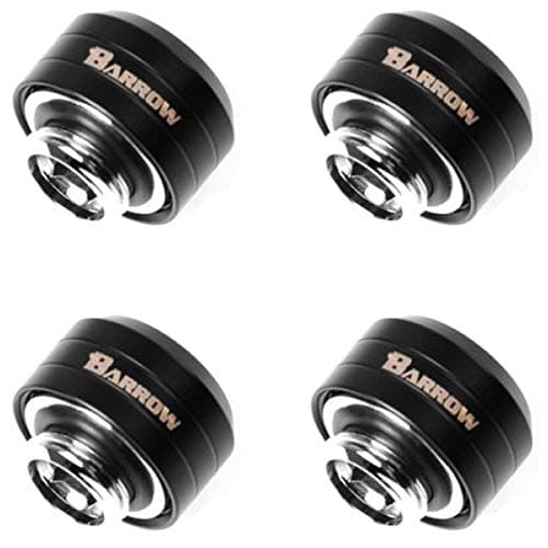 Image of Barrow 19.9cm G1/4" to 14mm Black Hard Tubing Compression Fitting, 4-Pack (PC-water-cooling-fitting)