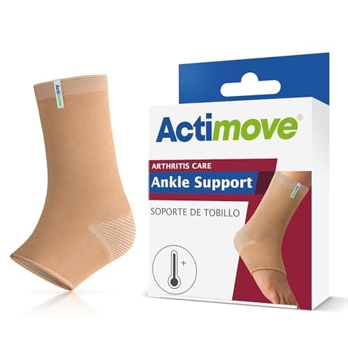 Image of Actimove Arthritis Care Ankle Support with Heat-retaining Fabric for Men and Women – Drug-free Pain Management for Arthritis, Increases Blood Circulation – Left/Right Wear – Beige, Large