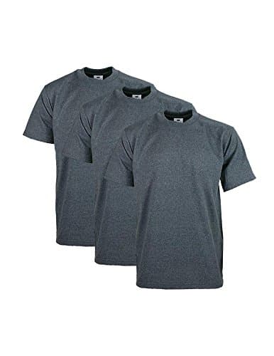 Image of Pro Club Men's 3-Pack Heavyweight Cotton Short Sleeve Crew Neck T-Shirt, Charcoal, Large