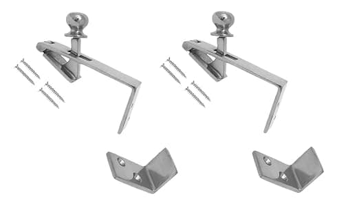 Image of TERF® Polished Chrome Counter Flap Catch and Stay Bar Shop Counterflap Catch including Fixing Screw - Pack of 2