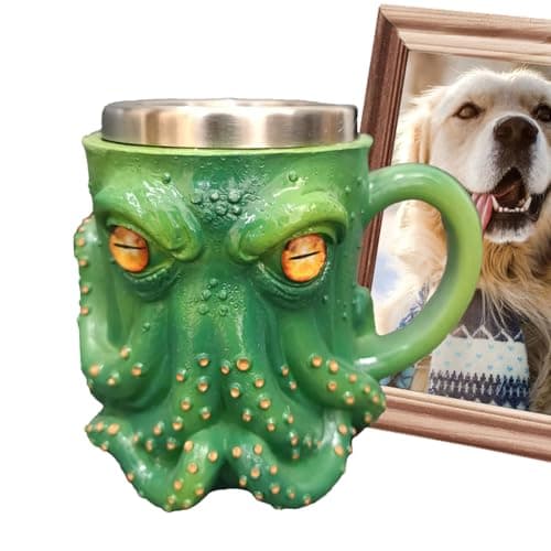 Image of Octopus Coffee Mug with 3D Kraken Design, Handmade Resin Drinking Cup, Medieval Themed Octopus Mug, Resin Drinkware for Tea, Ale, Coffee, Beverage Drinkware for Sea Lovers