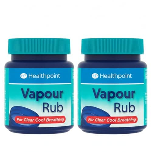Image of Healthpoint Vapour Rub 100ml – Pack of 2 | Soothing Chest Balm for Cough, Cold, Nasal Congestion & Cold Relief | Menthol Eucalyptus Camphor Rub | Vaporising Ointment for Adults & Children
