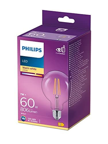 Image of Philips LED Premium Classic G95 Globe Light Bulb [E27 Edison Screw] 7W - 60W Equivalent, Warm White (2700K), Non Dimmable