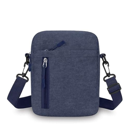 Image of Wihozte Waterproof Nylon Crossbody Shoulder Bag, Men's Large Capacity Messenger Bag with Adjustable Strap, Lightweight Chest Sling Bags for Travel and Daily Use (Blue)