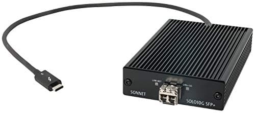 Image of Sonnet Solo10G SFP+ Thunderbolt 3 to 10Gb Ethernet Adapter with 10GBASE-SR Transceiver | Compatible with Mac, Windows, Linux, iPad Pro M-Series | For Creative Professionals