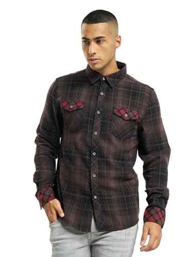 Image of Brandit Duncan Check Shirt Long Sleeve, color: brown-blac, size: M