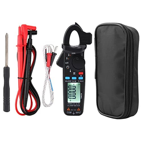 Image of AC-DC Current Digital Clamp-Meter - 100A 6000-Counts Low Impedance Voltage 1 mA Reading Auto Range Multimeter Tester with Temperature,True RMS