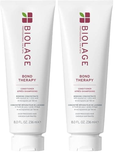 Image of Biolage Bond Therapy Conditioner, Cleansing & Repairing, Enriched with Coconut Oil & Citric Acid, For Over-Processed Hair, 236ml (Pack of 2)