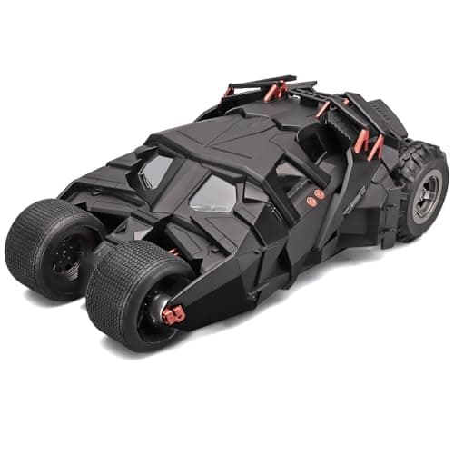 Image of Increfunhome 1:18 Scale Batman Tumbler Batmobile Die-Cast Model Car, Zinc Alloy Body, Smoke Spray Effect, Openable Cockpit, Lights and Sound Effect, Black